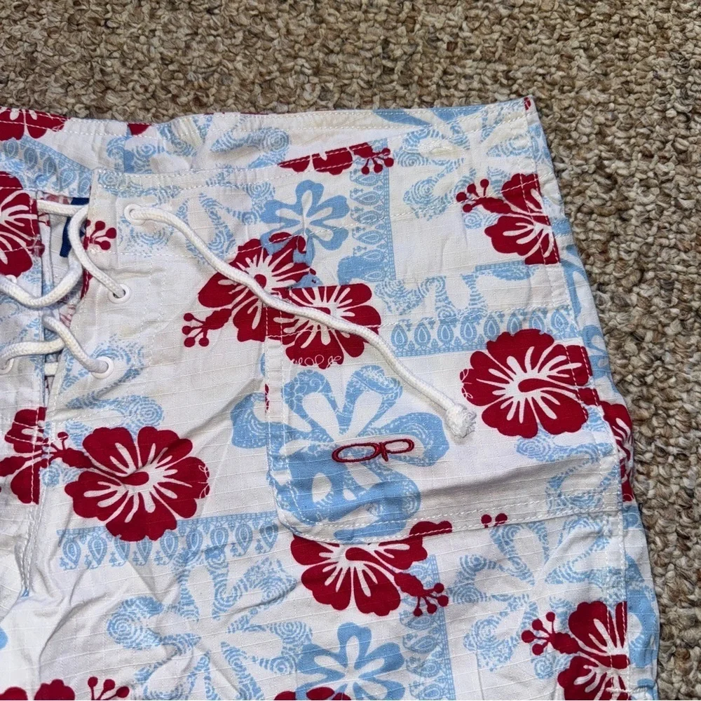 Vintage OP cotton floral summer beach swim shorts medium - Picture 3 of 6